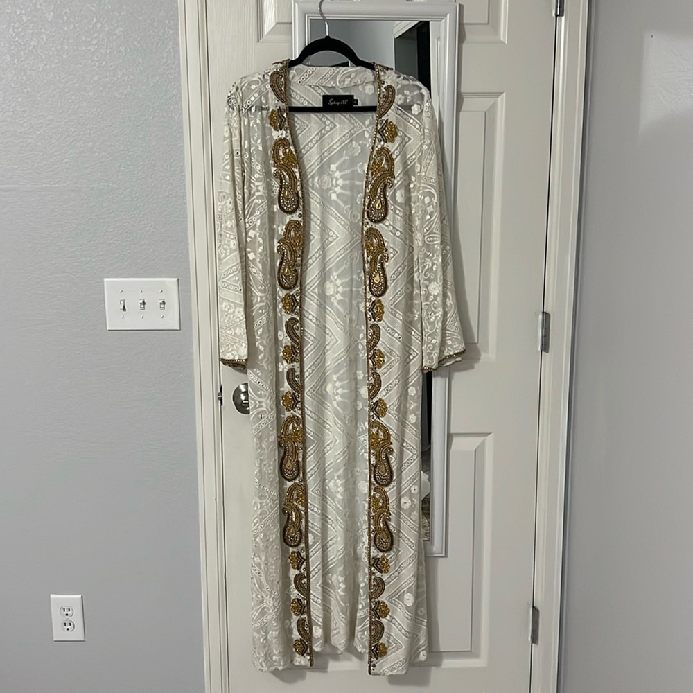 Gold and White abaya/sweater